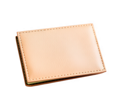 Light Tan Leather Wallet Isolated on Transparent Background - Perfect for Design Overlays and Digital Projects
