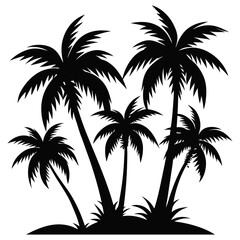 black-palm-tree vector silhouette