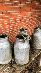 milk-cans, vintage, rustic, metal, nostalgia, countryside, farm, old-fashioned, rural, tradition, agriculture, milk, container, retro, back-to-nature