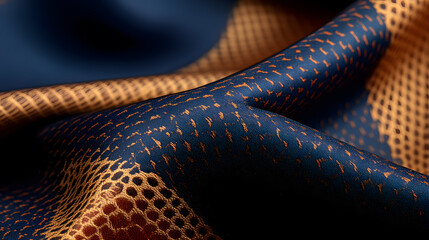 Fototapeta premium Silk Fabric with Abstract Intricate Pattern | Luxurious Textured Material Featuring Unique and Artistic Designs