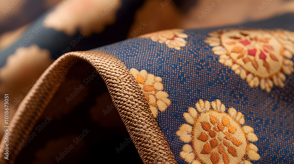Aufkleber silk fabric with abstract intricate pattern | luxurious textured material featuring unique and artis