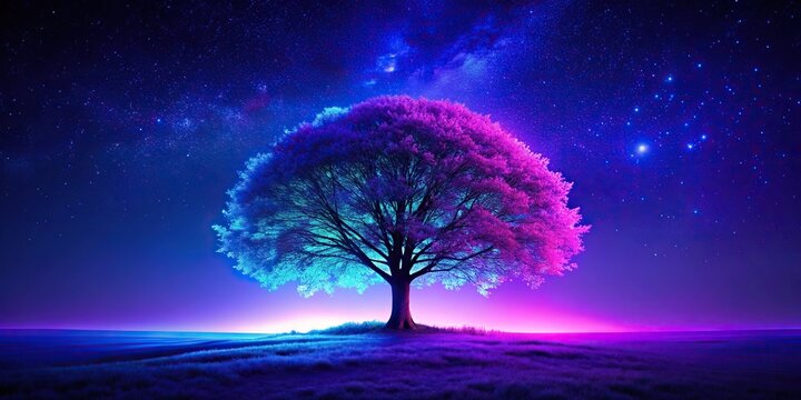 blacklight painting tree vast space