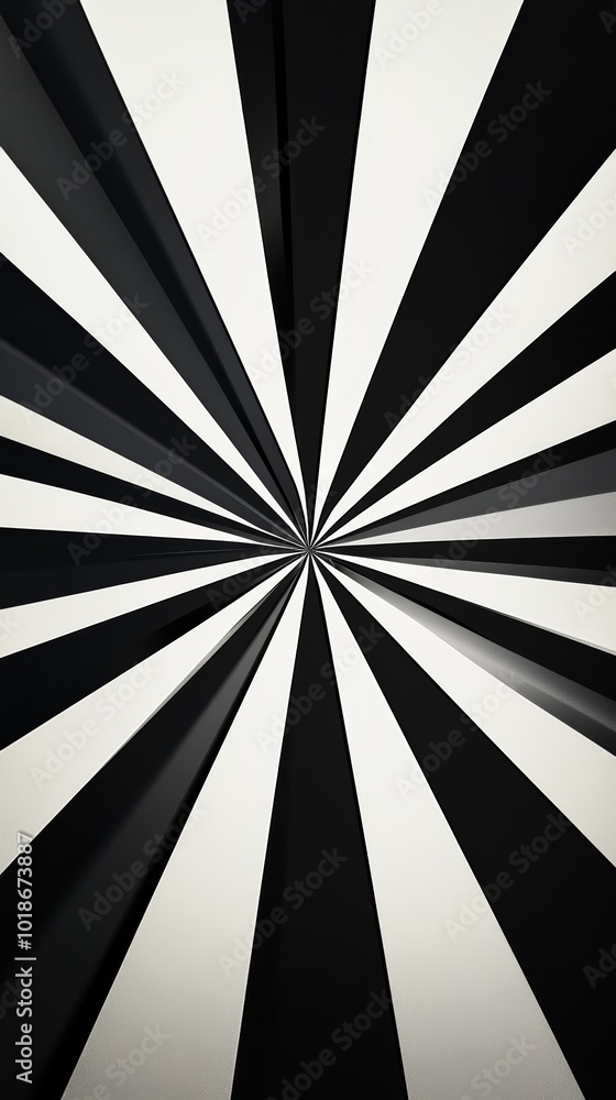 Aufkleber abstract black and white geometric pattern creating a sense of depth and movement.