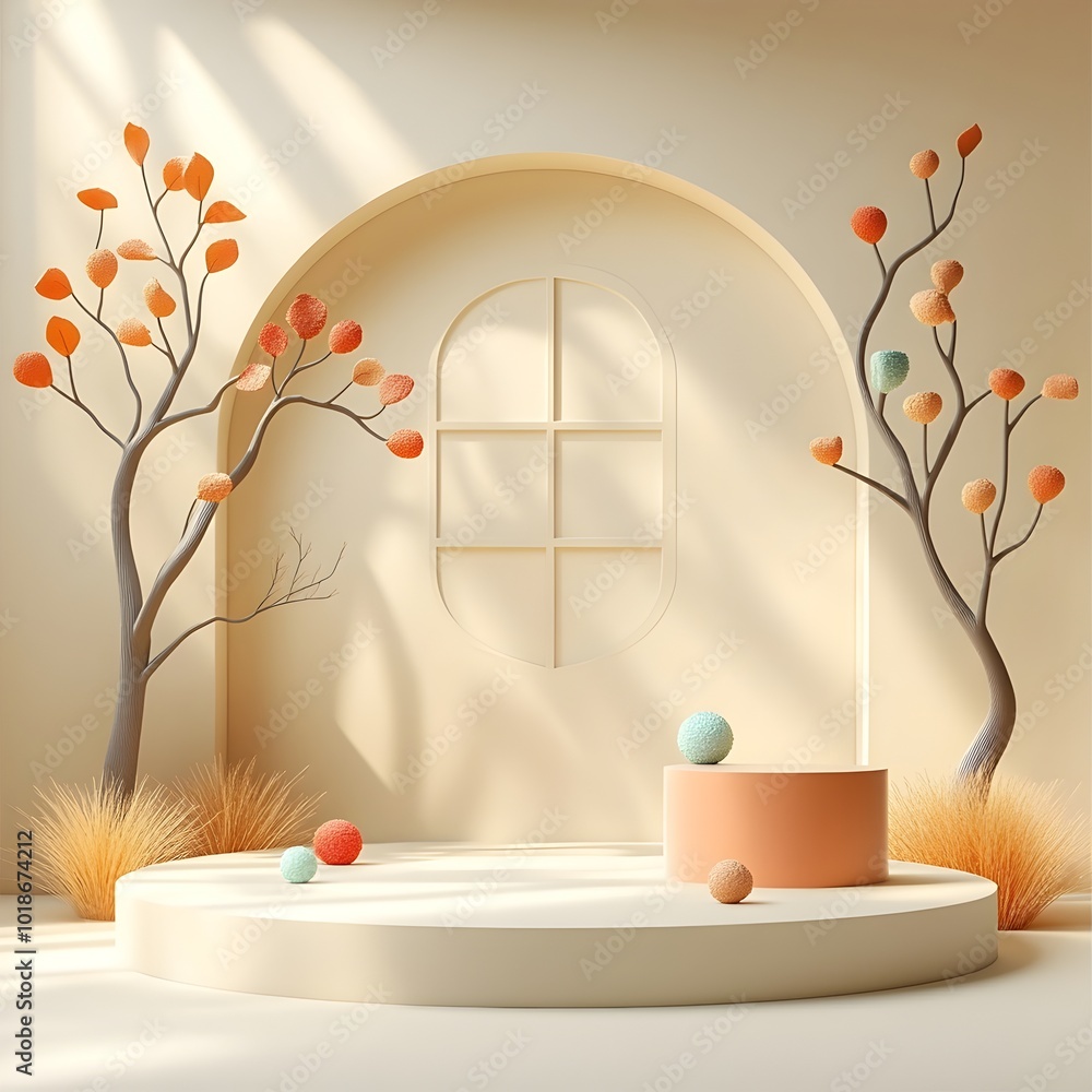 Poster clean and minimalist 3d product display space with a pristine white backdrop simple floor and wall a