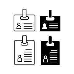 ID card icon set