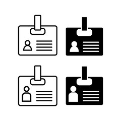 ID card icon set