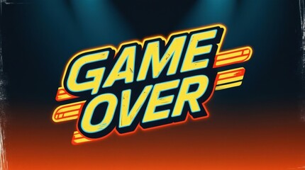 vintage-inspired "Game Over" logo with a nostalgic arcade feel.