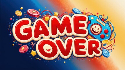 playful "Game Over" logo for a children's game.