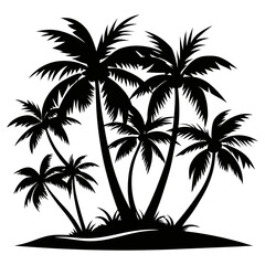 Fototapeta premium black-palm-tree vector silhouette