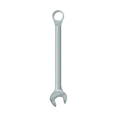 A wrench tool displayed vertically, simple graphic style, isolated on white background. Vector illustration