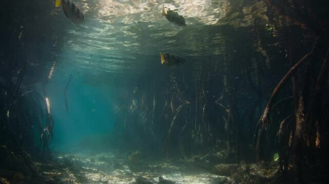 Archerfish hunting creatures out of the water