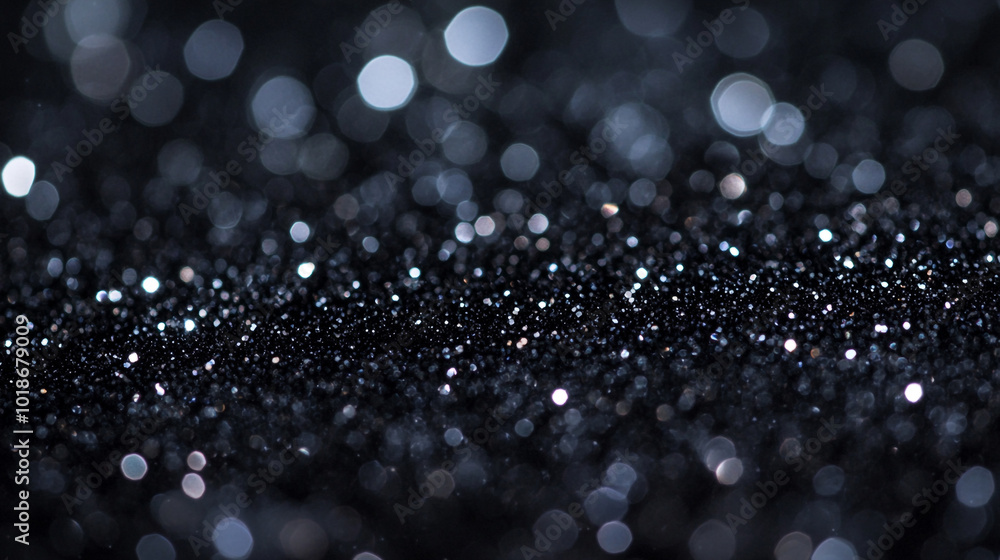 Poster a close-up view of shimmering particles on a dark background creating a magical atmosphere