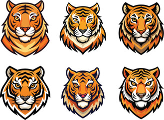 set of tiger heads
