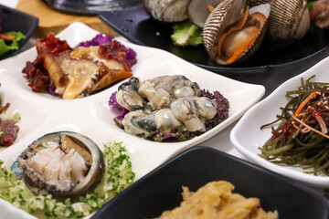 Korean Seafood Food. Raw Oyster