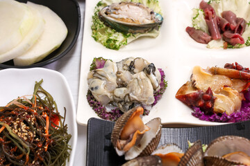 Korean Seafood Food. Raw Oyster