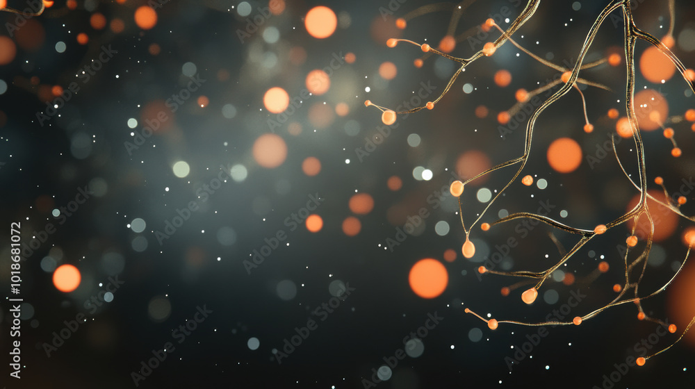 Poster mesmerizing view of glowing particles and delicate branches, creating dreamy atmosphere filled with 