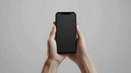 Hands of a woman using smartphone with an open application for online shopping