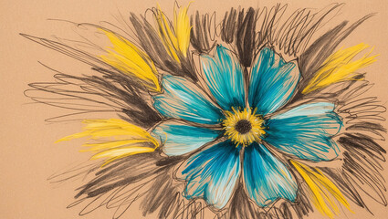Obraz premium A drawn flower.