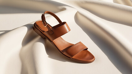 Template mockup of elegant leather sandals for women