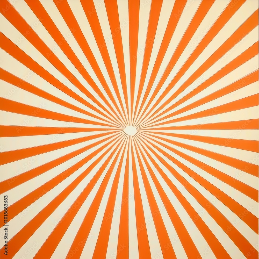 Aufkleber vibrant orange and cream radial pattern creating a dynamic visual impact.