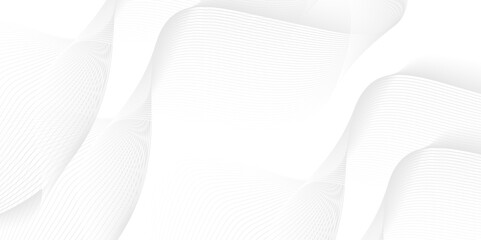 Technology, data science, geometric border. Isolated on white, Undulate Grey Wave Swirl, frequency sound wave, twisted curve lines with blend effect.