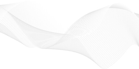 Technology, data science, geometric border. Isolated on white, Undulate Grey Wave Swirl, frequency sound wave, twisted curve lines with blend effect.