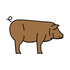 iberico pig breed line icon vector. iberico pig breed sign. isolated symbol illustration