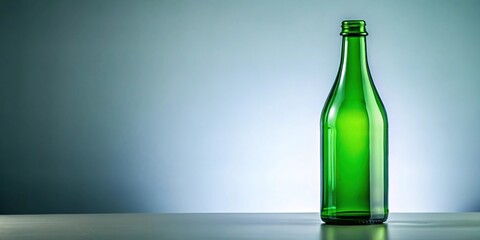 Blank green glass bottle for mockup or photography
