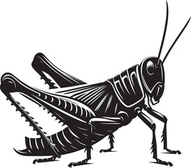 Grasshopper Silhouette isolated on a white background Minimalist Grasshopper vector illustration
