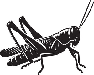Grasshopper Silhouette isolated on a white background Minimalist Grasshopper vector illustration