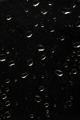 Water Droplets on Black Surface Creating Abstract Pattern