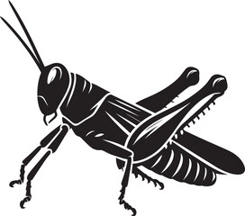Grasshopper Silhouette isolated on a white background Minimalist Grasshopper vector illustration