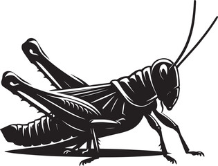 Grasshopper Silhouette isolated on a white background Minimalist Grasshopper vector illustration