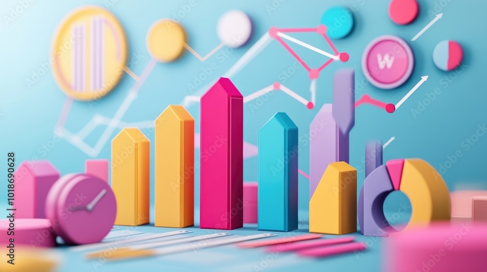 Poster colorful graphs and data representation in 3d design