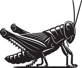Grasshopper Silhouette isolated on a white background Minimalist Grasshopper vector illustration