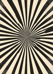 Obraz premium Dynamic black and white radial pattern creating a vintage hypnotic effect.