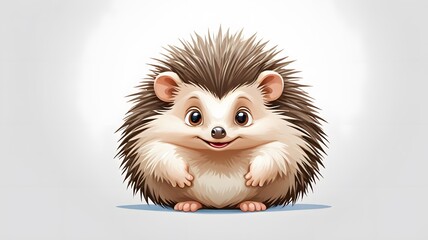 Obraz premium Cute Adventurous Cartoon Hedgehog Smiling with Playful Expression