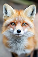 Fototapeta premium A tight shot of a fox's visage with hazy, indistinct features and eyes