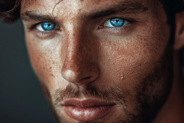 Fototapeta premium A man with a beard and blue eyes