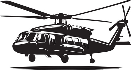 Fototapeta premium Military helicopter vector silhouette 