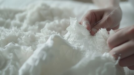 Delicate Crafting of White Fabric Texture