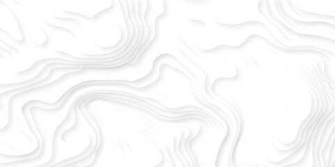 Paper topography pattern art 3d vector, Topographic canyon map light relief texture, curved layers and shadow. Abstract paper cut white background. 