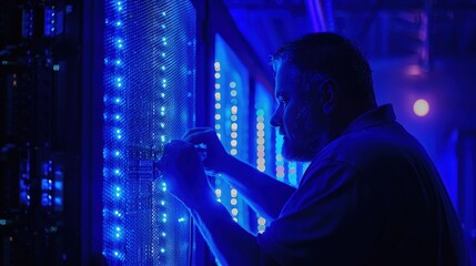 Technician Working with High-Tech Equipment