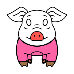 cute piglet pig farm line icon vector. cute piglet pig farm sign. isolated symbol illustration