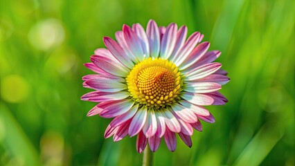 Obraz premium Vibrant pink and yellow flower in full bloom.