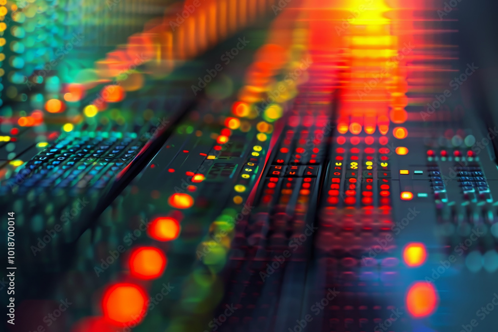 Poster a colorful image of a computer monitor with many glowing dots