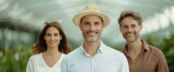 Obraz premium Embracing Nature A Journey of Connection and Growth in a Vibrant Greenhouse Setting