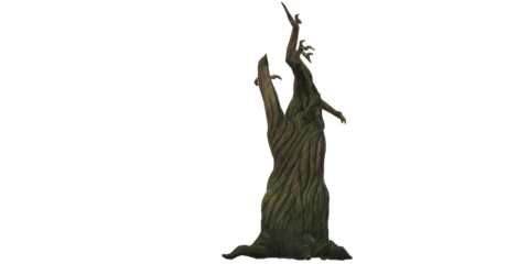 Scary Spooky Ghost Tree isolated on a Transparent Background