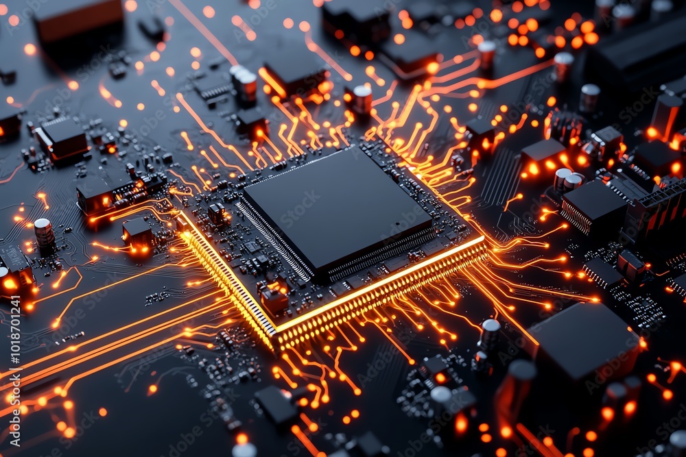 Poster Minimalist design of a disassembled circuit board, with simple lines representing the components laid out for reverse engineering