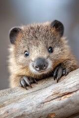 Obraz premium A tight shot of a small animal on a tree branch against a softly blurred background